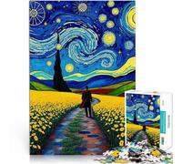 Puzzle da 1000 pezzi per adolescenti Sentiero della notte stellata Taglio di precisione con pezzi completamente interconnessi di forma casuale 38x26cm