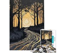 Puzzle da 1000 pezzi per adolescenti Sentiero d'oro attraverso la foresta oscura Puzzle per adulti giochi rilassanti migliorano la memoria e sono attività divertenti da fare a casa (50x75cm)
