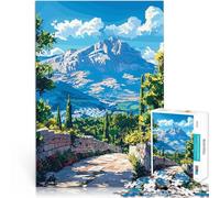 Puzzle da 1000 pezzi per adolescenti Sentiero in pietra per Mountain View Gioco impegnativo Migliorare l'amore tra le coppie 38x26cm