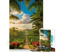 Puzzle da 1000 pezzi per adolescenti sentiero tropicale al tramonto disegno finemente intagliato allenamento della concentrazione gioco divertente per i momenti di tranquillità regalo di Natale