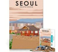 Puzzle da 1000 pezzi per adolescenti, Seoul, Corea del Sud, con tagli netti, arte, gioco cognitivo, regalo, gioco rilassante, decorazione natalizia (38x26cm)