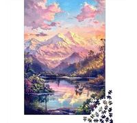 Puzzle Da 1000 Pezzi Per Adolescenti Serene Mountain Reflections Adolescenti Puzzle Giochi Rilassanti Difficili Regali Difficili Per Amici E Familiari 52x38cm/1000pcs