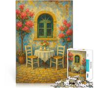Puzzle da 1000 pezzi per adolescenti Serenità del cortile mediterraneo Analisi e logica con pezzi completamente interconnessi di forma casuale 75x50cm