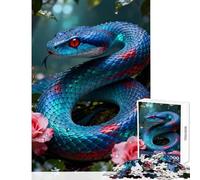 Puzzle da 1000 pezzi per adolescenti serpente blu con rose giocattolo decorazione da parete regalo divertente gioco rompicapo per migliorare l'amore tra coppie dimensioni 38x26cm