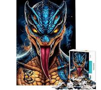 Puzzle da 1000 pezzi per adolescenti serpente blu e mostro puzzle per ragazzi giochi rilassanti gara di velocità manuale per compleanno e Natale (dimensioni 50x75cm)