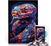 Puzzle da 1000 pezzi per adolescenti Serpente Cobra colorato Per il divertimento in famiglia Migliorare l'amore tra le coppie 38x26cm
