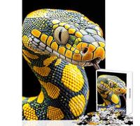 Puzzle da 1000 pezzi per adolescenti serpente giallo e nero decorazione per la casa giocattoli opere d'arte regali giochi divertenti allena il cervello e le mani dimensioni 38x52cm