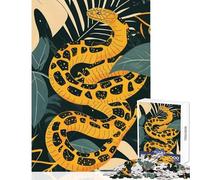 Puzzle da 1000 pezzi per adolescenti Serpente giallo tra le foglie Giocattolo educativo Ottimi regali e giocattoli Giochi divertenti Allena il tuo cervello e le tue mani Dimensioni 38x52cm