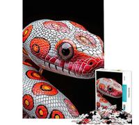 Puzzle da 1000 pezzi per adolescenti serpente rosso e bianco puzzle per adulti rompicapo gioco divertente e umoristico difficile e stimolante (dimensioni 38x26cm)
