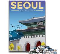 Puzzle da 1000 pezzi per adolescenti Seul, Corea del Sud, giocattoli da viaggio, giochi educativi, antistress, interazione genitore-figlio per età 14+ (dimensioni 50x75cm)