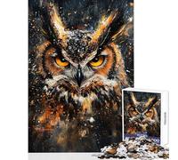 Puzzle da 1000 pezzi per adolescenti Sguardo del gufo Splendore artistico Puzzle per adulti Giocattolo fai da te Migliora la memoria compleanno e Natale (Dimensioni 50x75cm)