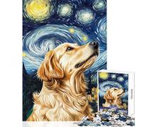 Puzzle da 1000 pezzi per adolescenti "Sguardo dorato sotto un cielo stellato" gioco rilassante difficile stimolante per la mente (dimensioni 38x52cm)