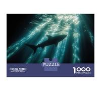 Puzzle Da 1000 Pezzi Per Adolescenti Shark Silhouette in Sunlit Ocean Depths Puzzle Antistress Giocattoli Regalo Per Donne È Ideale Come Regalo 52x38cm/1000pcs