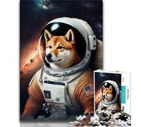Puzzle da 1000 pezzi per adolescenti Shiba Inu Astronauta, puzzle da 1000 pezzi per adulti e adolescenti, arte a carboncino, per trascorrere il tempo libero e decorare la casa, 75x50cm