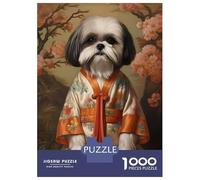 Puzzle Da 1000 Pezzi Per Adolescenti Shih Tzu Dog in K Imono Puzzle Per Adolescenti Giochi Rilassanti Per Divertimento in Famiglia Giochi Stimolanti Regali 38x26cm/1000pcs