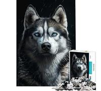 Puzzle da 1000 pezzi per adolescenti Siberian Husky inverno neve ideale per compleanni e Natale Gioco difficile per famiglie adatto a ragazzi dai 14 anni in su (50x75cm)