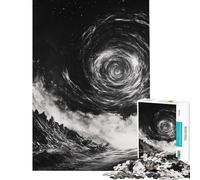 Puzzle da 1000 pezzi per adolescenti silhouette di fronte a un vortice puzzle per adulti gioco rilassante decorazione murale sfida educativa (dimensioni 38x26cm)