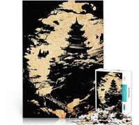 Puzzle da 1000 pezzi per adolescenti Silhouette di pagoda giapponese sfida educativa Attività divertenti a casa, regali di compleanno, regali di viaggio, 38x26cm