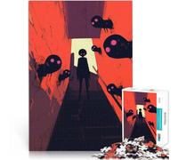 Puzzle da 1000 pezzi per adolescenti Silhouette nel vicolo rosso Giocattoli da gioco per regalo di famiglia per la decorazione della casa 38x26cm
