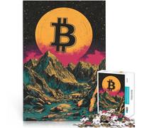 Puzzle da 1000 pezzi per adolescenti Simbolo Bitcoin Vintage Vacanza a casa: uccidere il tempo offerte come regali per tutta la famiglia 75x50cm