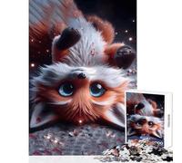Puzzle da 1000 pezzi per adolescenti simpatica volpe con grandi occhi giocattoli antistress regalo di compleanno giochi divertenti collezione di artisti belle arti dimensioni 38x52cm
