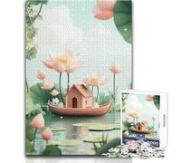 Puzzle da 1000 pezzi per adolescenti, simpatici animali nello stagno di loto, giocattoli, giochi educativi, sfida impegnativa, regalo per compleanni, dimensioni 50x75cm