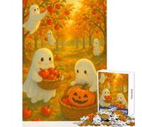 Puzzle da 1000 pezzi per adolescenti simpatici fantasmi di Halloween in autunno giocattoli per la decorazione della casa ottimo regalo gioco educativo collezione di artisti belle arti38x52cm