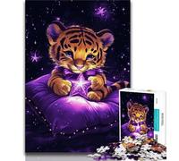 Puzzle da 1000 pezzi per adolescenti simpatici puzzle per adulti a forma di tigre antistress sfida difficile decorazioni e regali unici per la casa 38x26cm