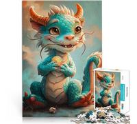 Puzzle da 1000 pezzi per adolescenti simpatico animale drago Giocattoli per l'intrattenimento in famiglia Interazione genitore-figlio 38x26cm