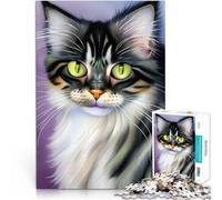Puzzle da 1000 pezzi per adolescenti Simpatico animale gatto Allena il tuo cervello e le tue mani perché è ideale come regalo per tutta la famiglia 38x26cm