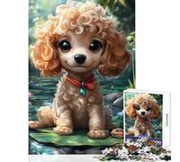 Puzzle da 1000 pezzi per adolescenti simpatico barboncino su ninfea giocattolo educativo per animali fantastici regali e giocattoli gioco rompicapo allena il cervello e le mani dimensioni 38x52cm