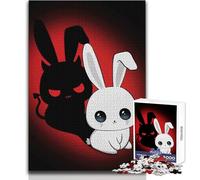 Puzzle da 1000 pezzi per adolescenti, simpatico coniglietto con ombra del diavolo, bellissimo gioco di design, difficile, duro, opera d'arte, regalo, dimensioni 50x75cm