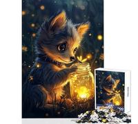 Puzzle da 1000 pezzi per adolescenti simpatico cucciolo con lucciole giocattoli antistress regalo di compleanno gioco pratico per compleanno Natale dimensioni 38x52cm