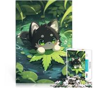 Puzzle da 1000 pezzi per adolescenti Simpatico cucciolo di lupo nello stagno Giochi Giocattoli Regalo Adatto per la decorazione del desktop 52x38cm