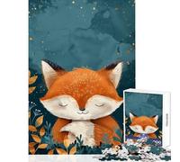Puzzle da 1000 pezzi per adolescenti simpatico cucciolo di volpe acquerello giocattoli antistress regali di Babbo Natale segreto giochi rilassanti migliorare l'amore tra coppie dimensioni 38x52cm