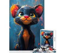 Puzzle da 1000 pezzi per adolescenti simpatico dipinto a olio pantera giocattoli fai da te regali di compleanno gioco rompicapo adatto per la decorazione del desktop dimensioni 38x26cm