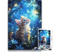 Puzzle da 1000 pezzi per adolescenti, simpatico gatto, rilassante, dolce, per il tempo libero, taglio fine e liscio, giocattolo artigianale, dimensioni 38x52cm