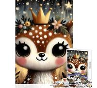 Puzzle da 1000 pezzi per adolescenti,simpatico giocattolo a forma di cerbiatto,decorazione da parete,ottimo regalo e giocattolo,gioco pratico con poster abbinato e quiz,dimensioni del foglio 38x26cm