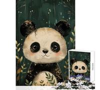 Puzzle da 1000 pezzi per adolescenti simpatico orsetto panda acquerello decorazione per la casa giocattoli ottimo regalo per giochi educativi migliora l'amore tra coppie dimensioni 38x52cm