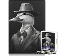 Puzzle da 1000 pezzi per adolescenti, simpatico papero in giacca e berretto, gioco educativo per famiglie, sfida difficile, regalo di compleanno, dimensioni 38x52cm