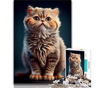 Puzzle da 1000 pezzi per adolescenti, simpatico puzzle a forma di gatto educato, gioco stimolante, ideale come regalo per tutta la famiglia (dimensioni 75x50cm)