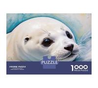 Puzzle da 1000 pezzi per adolescenti, simpatico puzzle con sigillo bianco in acqua, per adulti, gioco di famiglia, ma divertente e divertente, sfida didattica, 70 x 50 cm/1000 pezzi