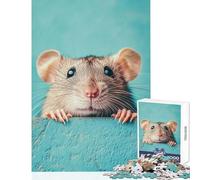 Puzzle da 1000 pezzi per adolescenti simpatico topo che sbircia oltre il bordo giocattoli antistress regali di Babbo Natale segreto gioco impossibile aiuta a esercitare il cervello dimensioni 38x52cm