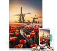 Puzzle da 1000 pezzi per adolescenti Sinfonia dei mulini a vento Riduzione dello stress interessante Giocattoli per la decorazione della casa 52x38cm