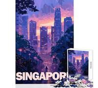 Puzzle da 1000 pezzi per adolescenti Singapore Città estetica Decorazione per la casa Giocattoli Ottimo regalo per giochi per gioco educativo Migliora l'amore tra coppie Dimensioni 38x26cm