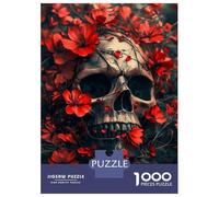Puzzle Da 1000 Pezzi Per Adolescenti Skull And Flowers Puzzle Per Adulti Giocattoli Antistress Decorazione Da Parete Regali Unici Per Compleanno E Natale 38x26cm/1000pcs