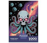 Puzzle Da 1000 Pezzi Per Adolescenti Skull Octopus in Space Puzzle Per Adulti Giocattolo Decorazione Da Parete Modello Da Assemblare Ottimo Regalo Per I Giocatori 70x50cm/1000pcs