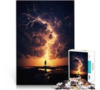 Puzzle da 1000 pezzi per adolescenti Skyline della città dei fulmini apprendimento educativo Giocattoli per la decorazione della casa 26x38cm
