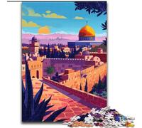 Puzzle da 1000 pezzi per adolescenti Skyline di Gerusalemme, giocattoli educativi per l'apprendimento, regali di compleanno unici per età 14+ 50x75cm