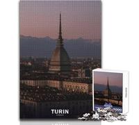 Puzzle da 1000 pezzi per adolescenti Skyline di Torino con Mole Antonelliana Giochi educativi Giocattolo educativo con taglio di precisione Dimensioni 38x52cm